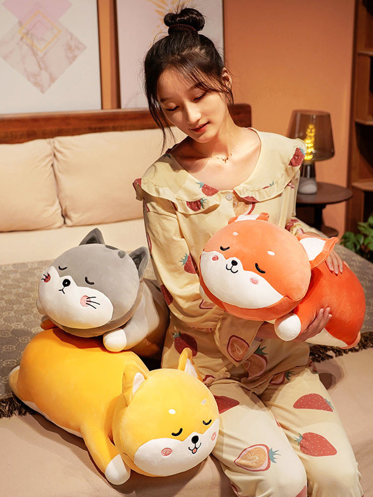 Cute fox doll doll bed super soft Shiba Inu plush toy cloth doll pillow sleeping