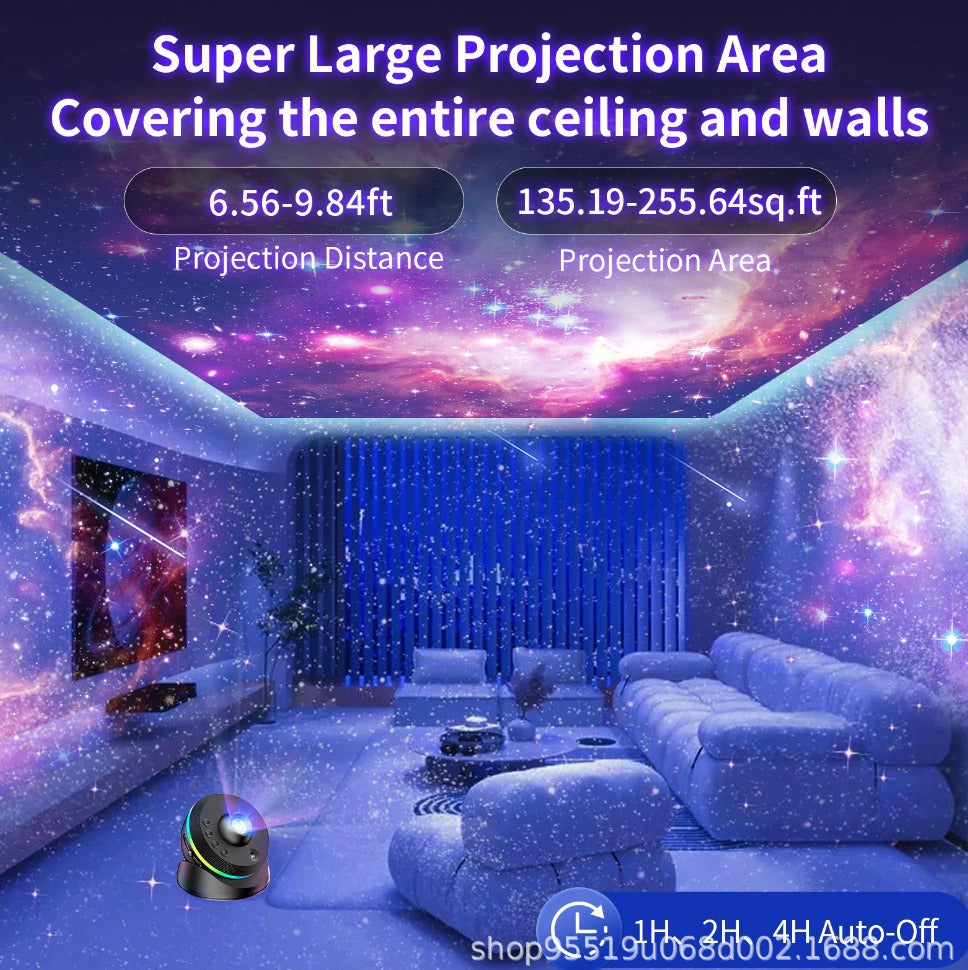 2025 New Product starry sky Galaxy projector lamp meteor space mirror 6th Black