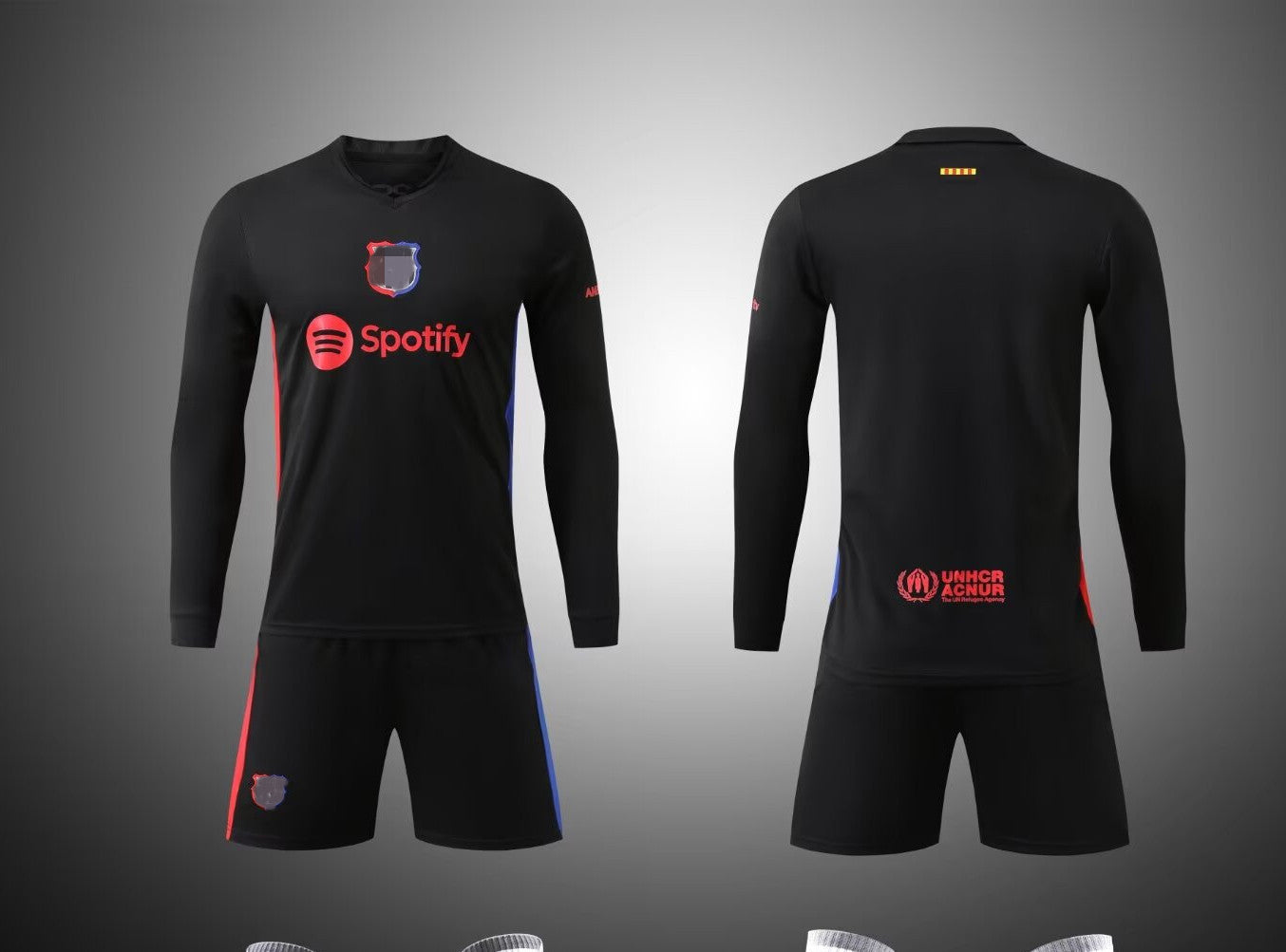 24-25 long-sleeved football uniform suit for boys and children, M and L, training uniform jersey, size 22-2XL