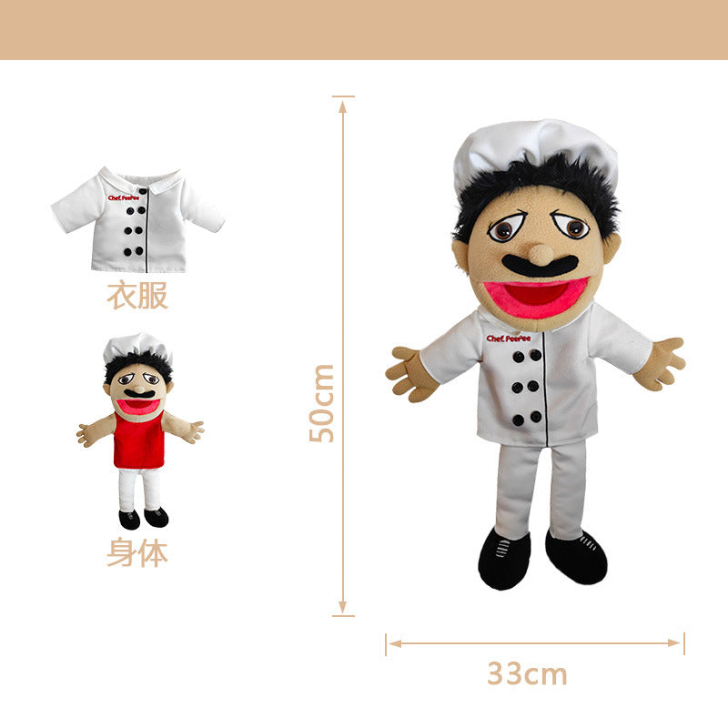 Jeff hand puppet open mouth plush toy rock Jeff hand puppet doll mouth can move with operating rod
