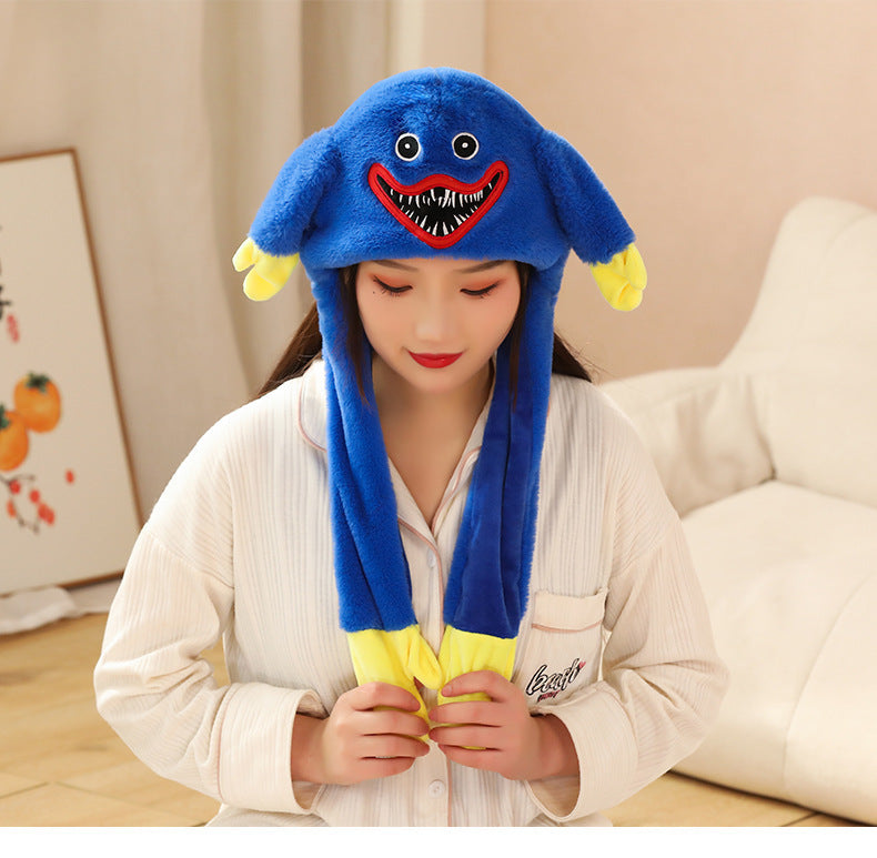 Better Quality Rabbit hat with moving ears Plush sweet and cute internet celebrity airbag hat cartoon gift for men and women