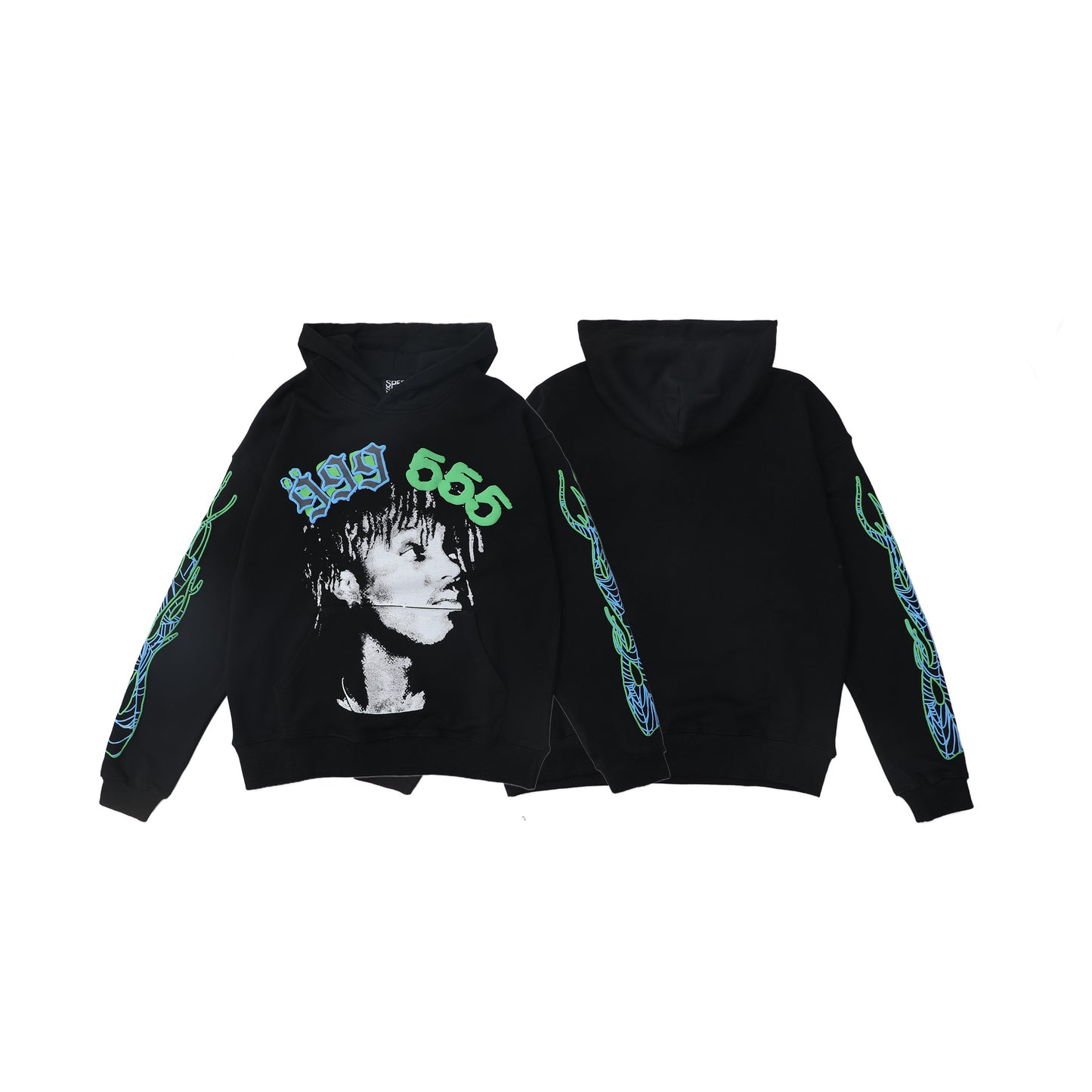American fashion brand Sp5der 555 star foam print pure cotton hoodie sweater pants suit for men and women