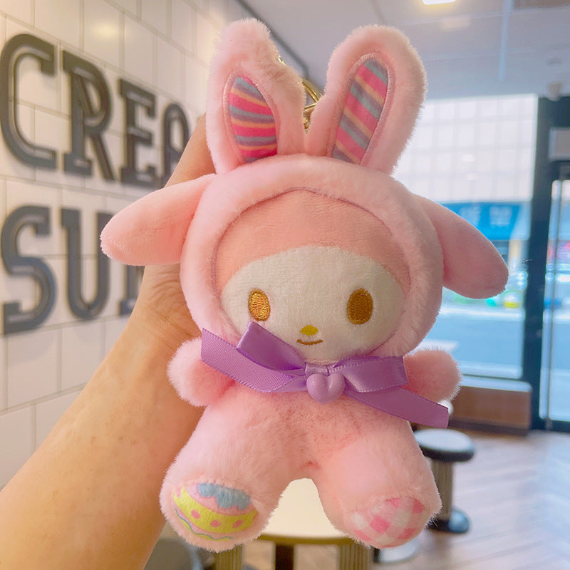 Cartoon Kuromi Plush Keychain Cute Schoolbag Pendant Keychain Pendant Boutique