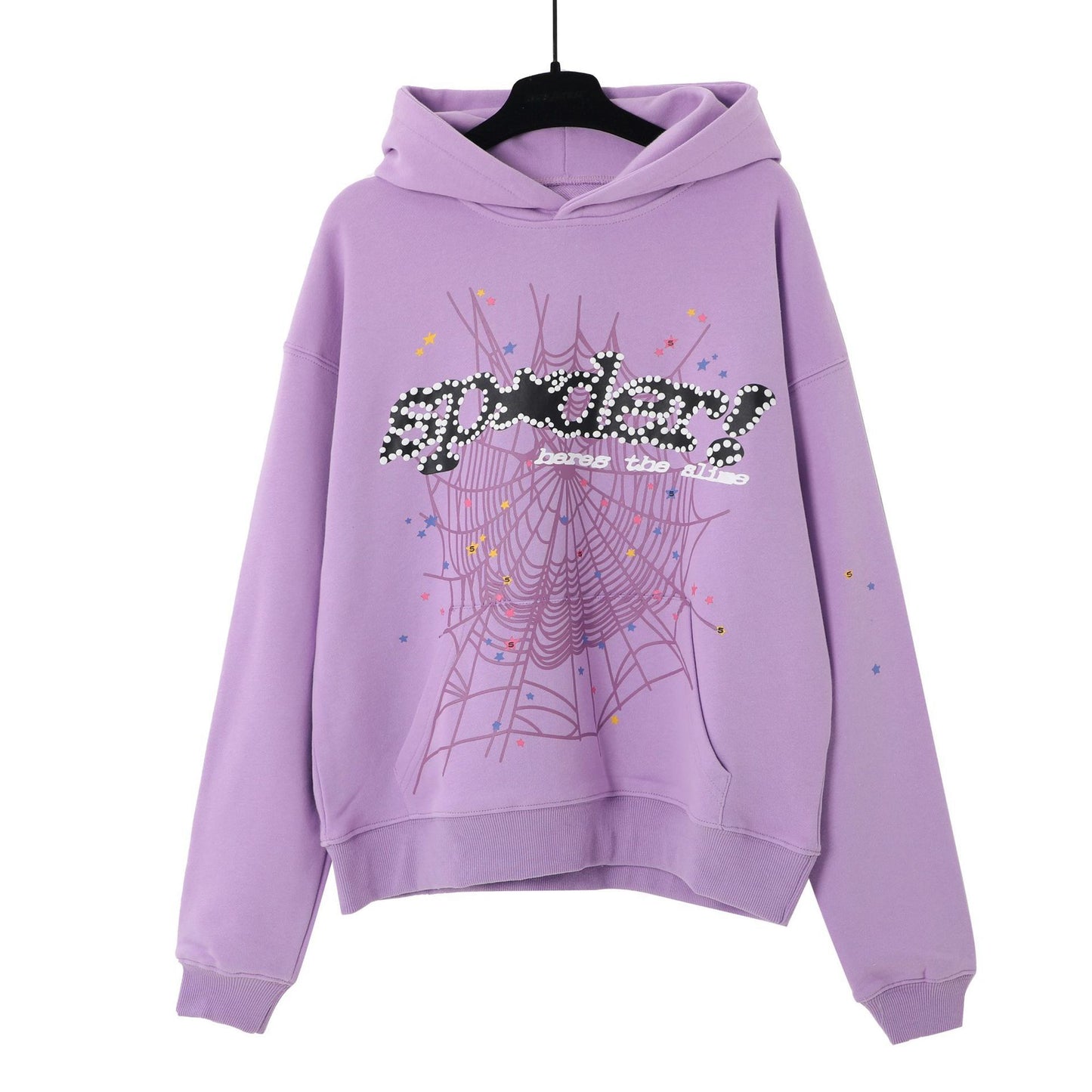 American fashion brand Sp5der 555 star foam print pure cotton hoodie sweater pants suit for men and women