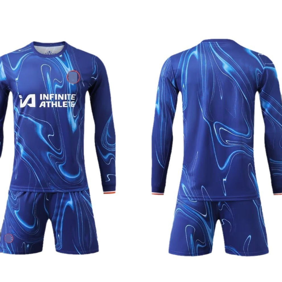 24-25 long-sleeved football uniform suit for boys and children, M and L, training uniform jersey, size 22-2XL