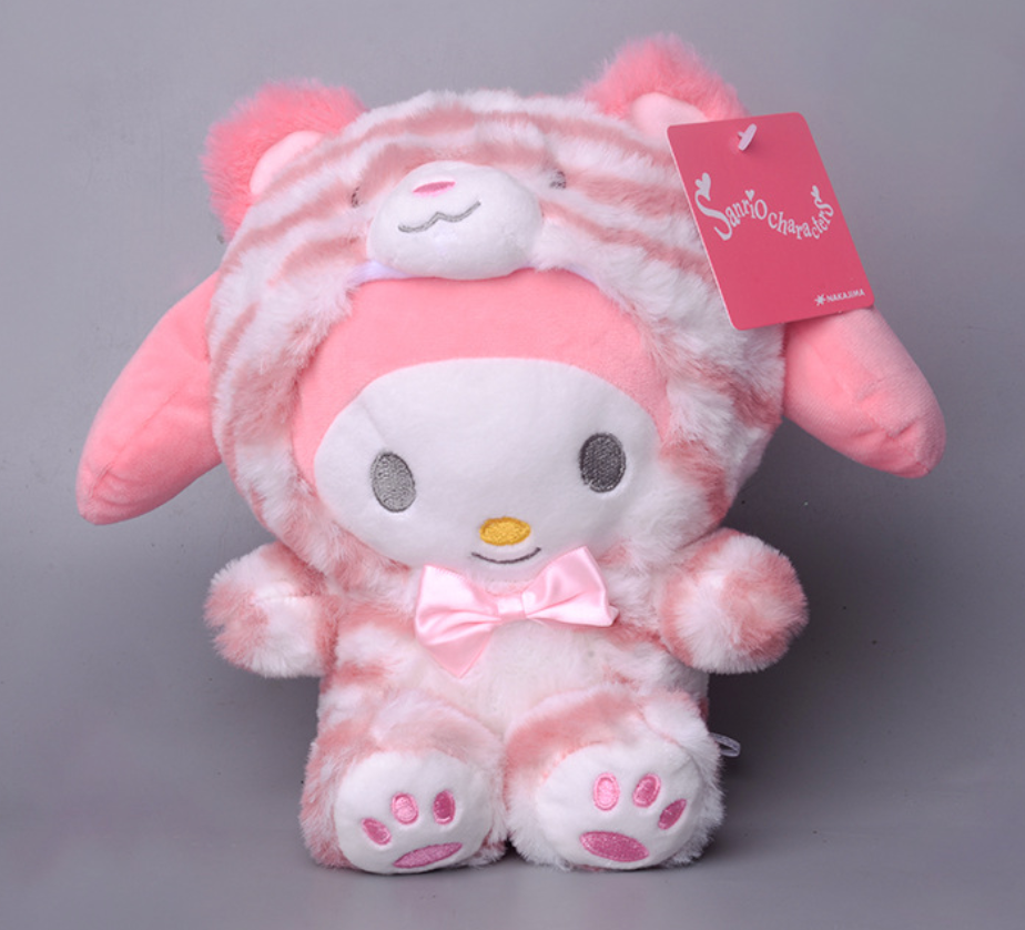 Newest Japanese Anime Tiger Series Melody Kuromi Cinnamoroll Pom Pom Purin KT 25cm Plush Toy
