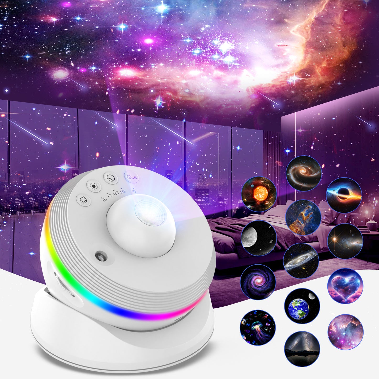 2025 New Product Hot starry Galaxy projector lamp meteor atmosphere projector white