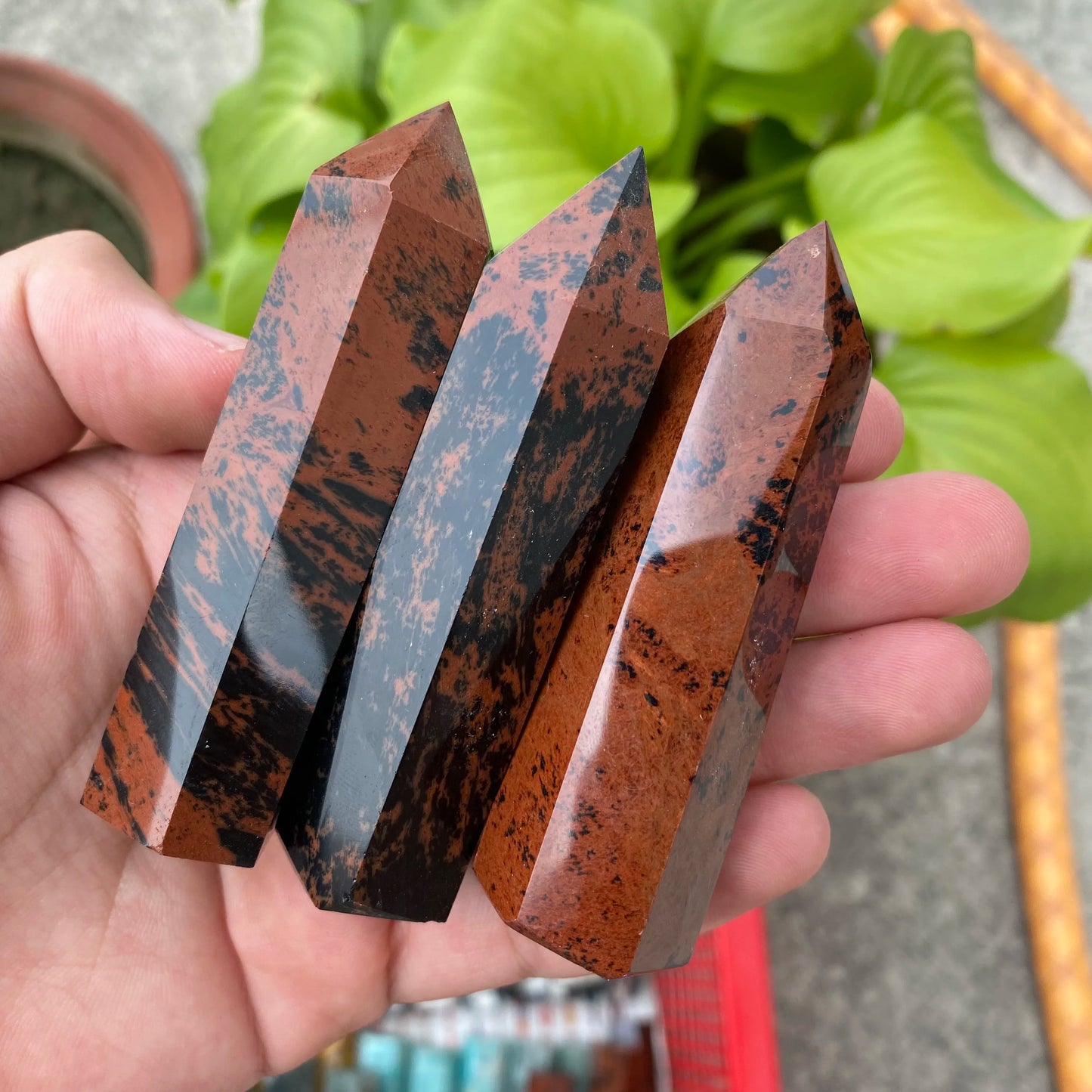 Red Black Obsidian Towers Healing Crystals Stones Fengshui Obsidian Points Wand for Decoration