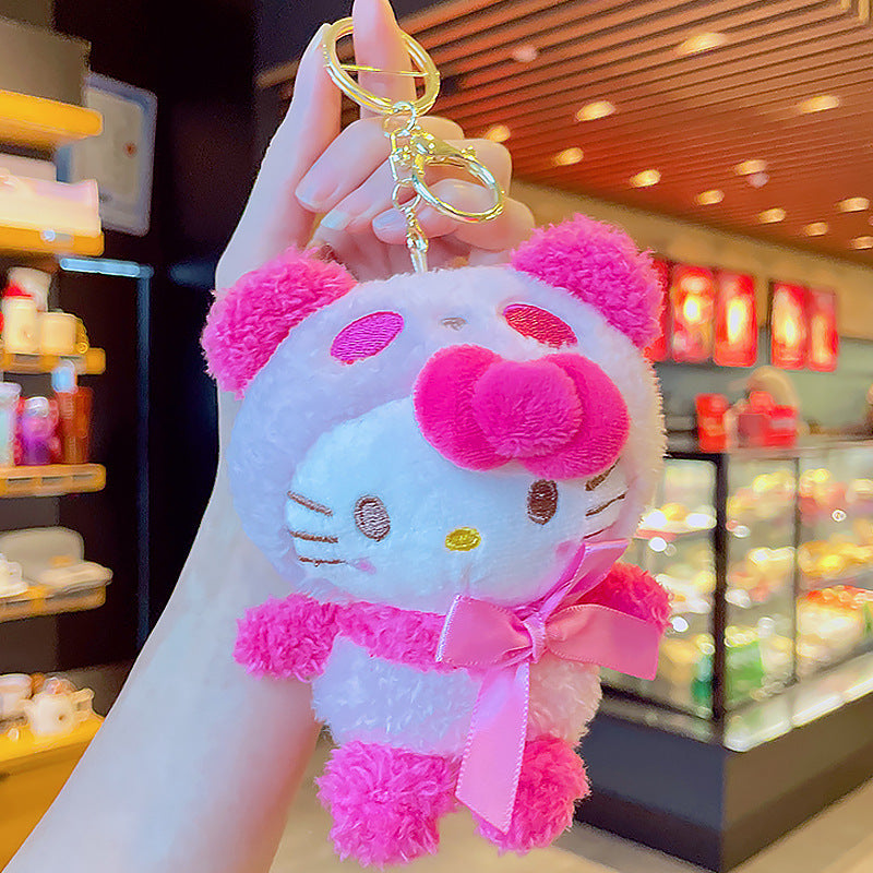 Cartoon Kuromi Plush Keychain Cute Schoolbag Pendant Keychain Pendant Boutique