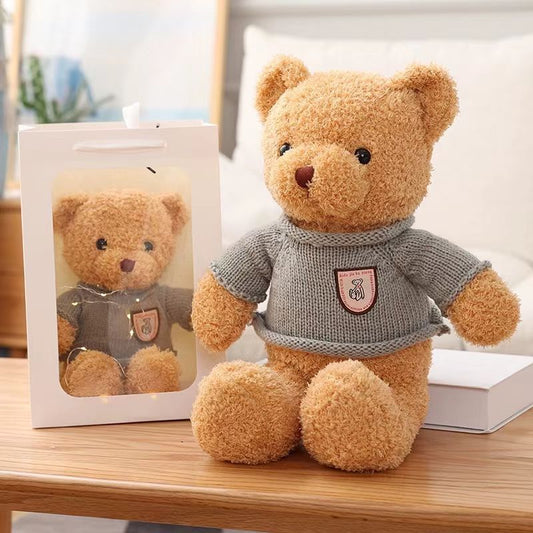 Teddy bear doll wholesale sweater plush toy pillow cloth doll wedding gift Valentine's Day gift