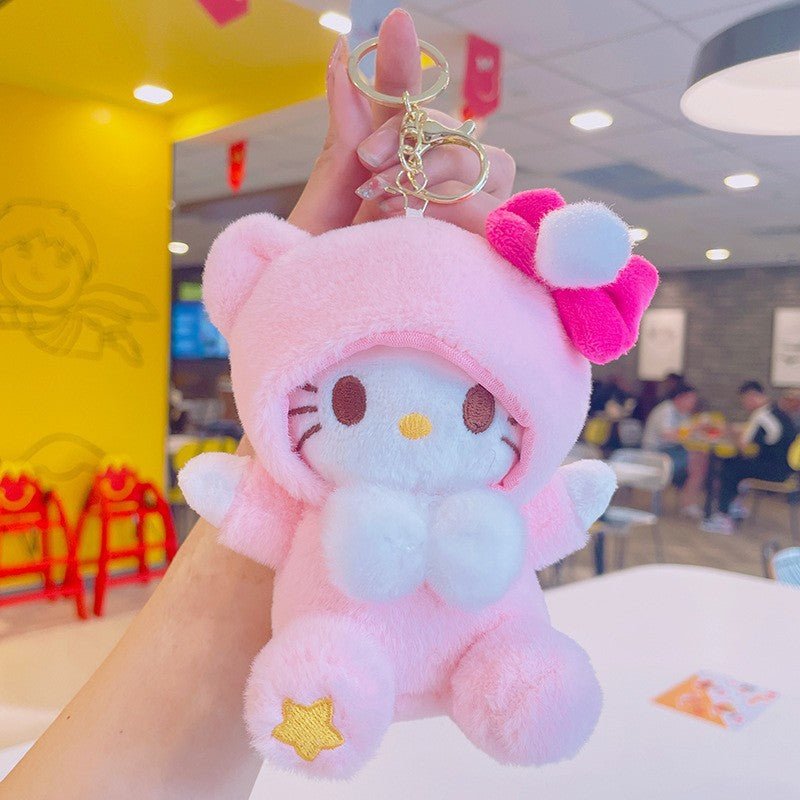 Cartoon Kuromi Plush Keychain Cute Schoolbag Pendant Keychain Pendant Boutique