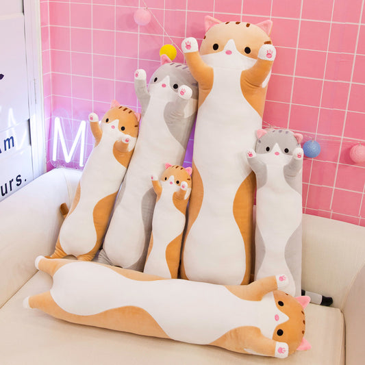 Hot sale plush toys long cat pillow doll cute kitten rag doll wholesale