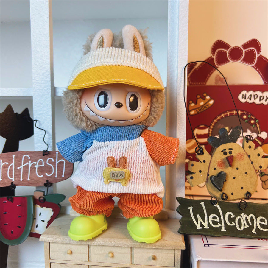 [Only clothes] 17CM LABUBU doll can wear clothes LABUBU pendant can be worn as a sports casual suit
