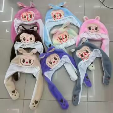 TikTok hat ears can move Labubu ears hat bubble rabbit luminous hat ears can move