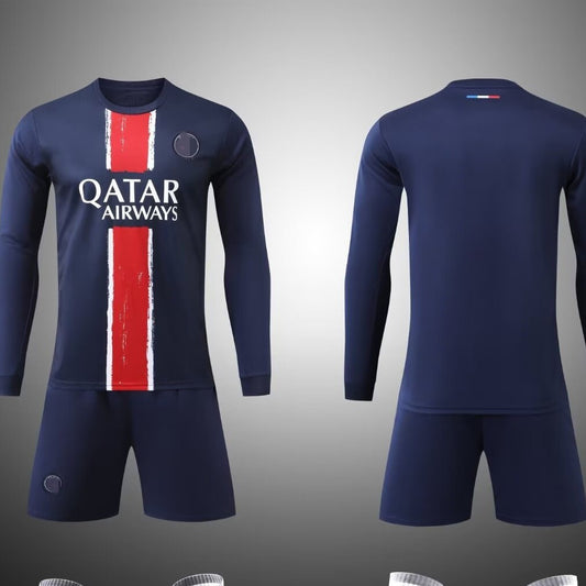 24-25 long-sleeved football uniform suit for boys and children, M and L, training uniform jersey, size 22-2XL