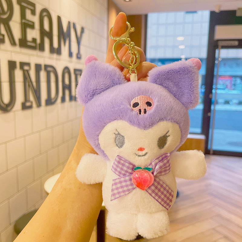 Cartoon Kuromi Plush Keychain Cute Schoolbag Pendant Keychain Pendant Boutique