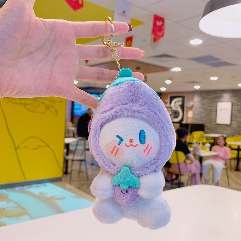 Cartoon Kuromi Plush Keychain Cute Schoolbag Pendant Keychain Pendant Boutique