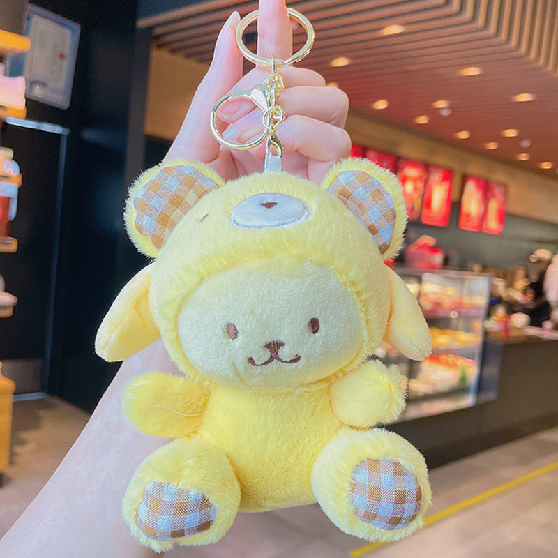 Cartoon Kuromi Plush Keychain Cute Schoolbag Pendant Keychain Pendant Boutique