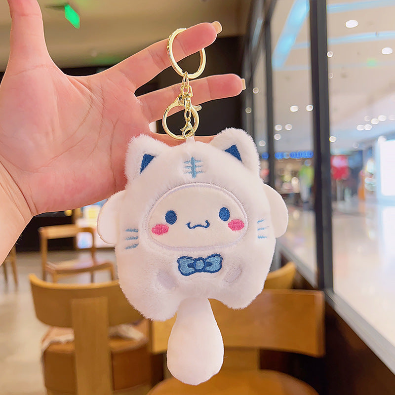 Cartoon Kuromi Plush Keychain Cute Schoolbag Pendant Keychain Pendant Boutique