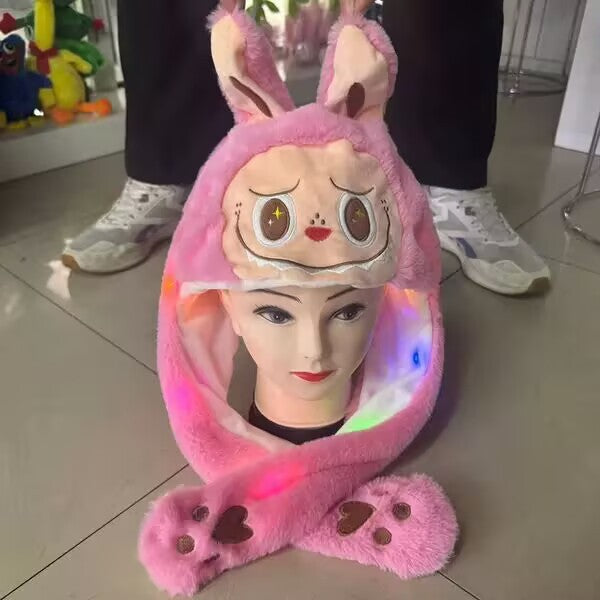 TikTok hat ears can move Labubu ears hat bubble rabbit luminous hat ears can move
