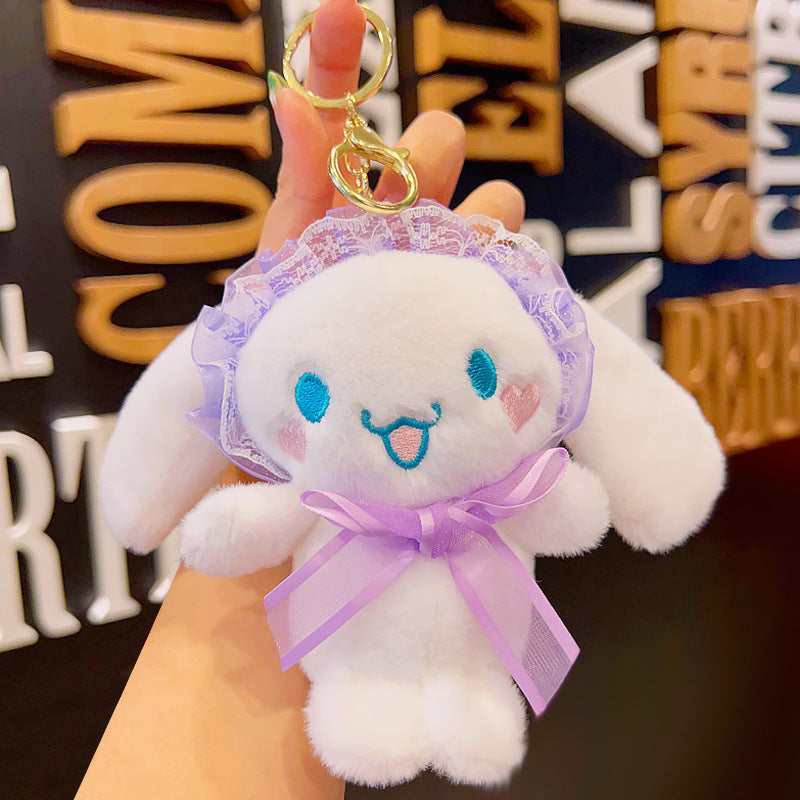 Cartoon Kuromi Plush Keychain Cute Schoolbag Pendant Keychain Pendant Boutique