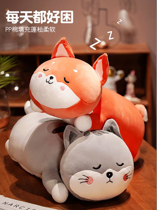 Cute fox doll doll bed super soft Shiba Inu plush toy cloth doll pillow sleeping