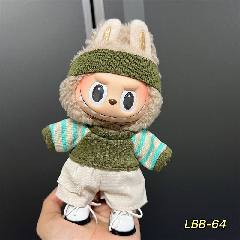 [Only clothes] 17CM LABUBU doll can wear clothes LABUBU pendant can be worn as a sports casual suit
