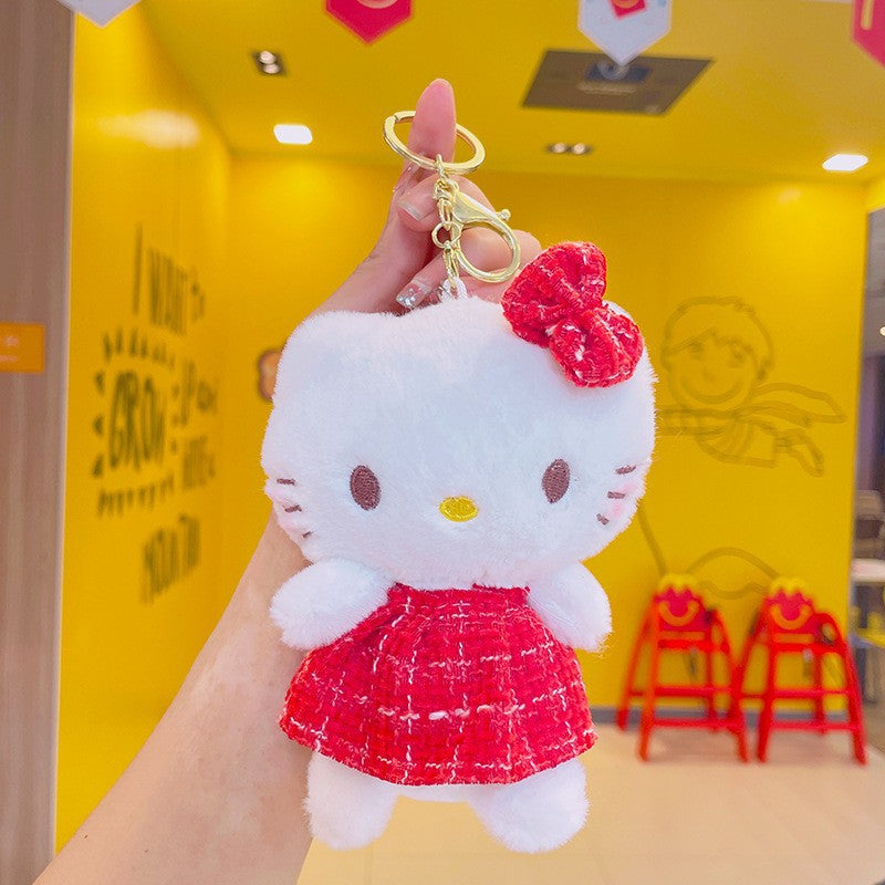 Cartoon Kuromi Plush Keychain Cute Schoolbag Pendant Keychain Pendant Boutique