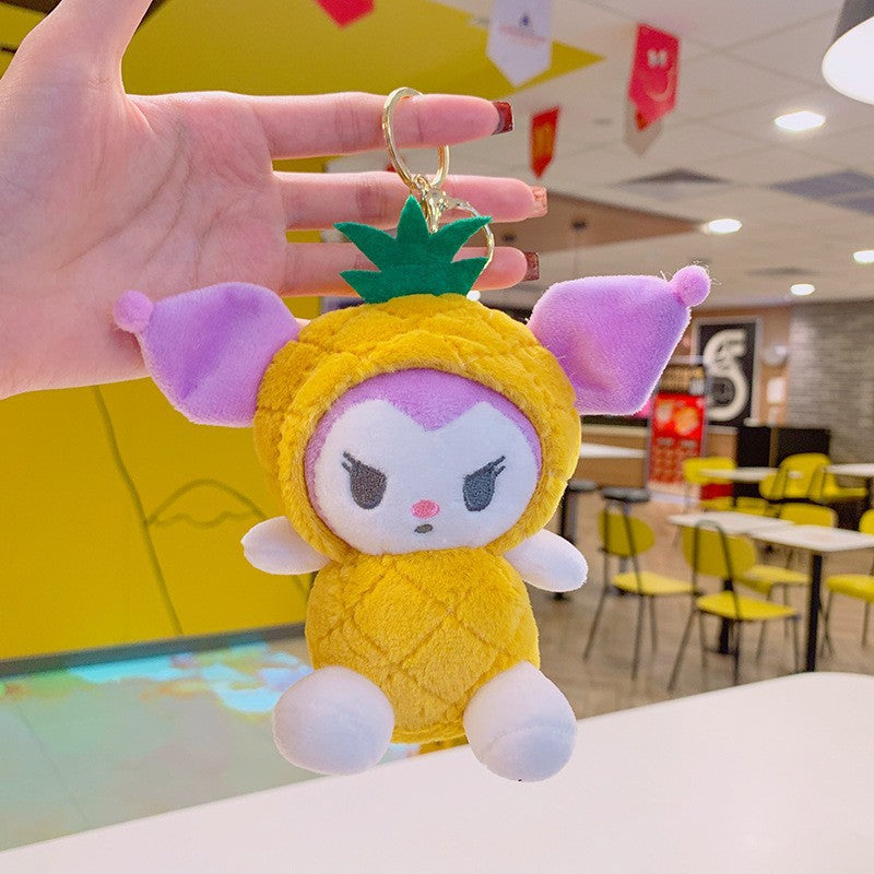 Cartoon Kuromi Plush Keychain Cute Schoolbag Pendant Keychain Pendant Boutique