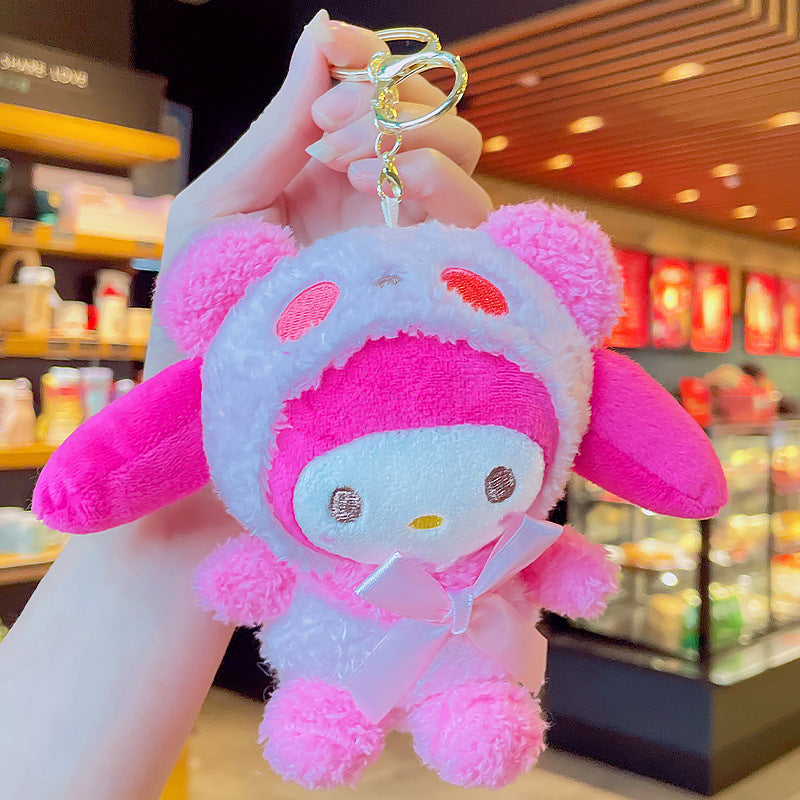Cartoon Kuromi Plush Keychain Cute Schoolbag Pendant Keychain Pendant Boutique