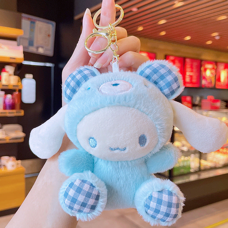Cartoon Kuromi Plush Keychain Cute Schoolbag Pendant Keychain Pendant Boutique