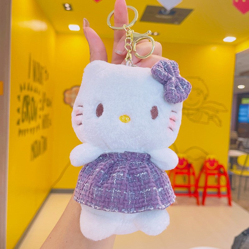 Cartoon Kuromi Plush Keychain Cute Schoolbag Pendant Keychain Pendant Boutique