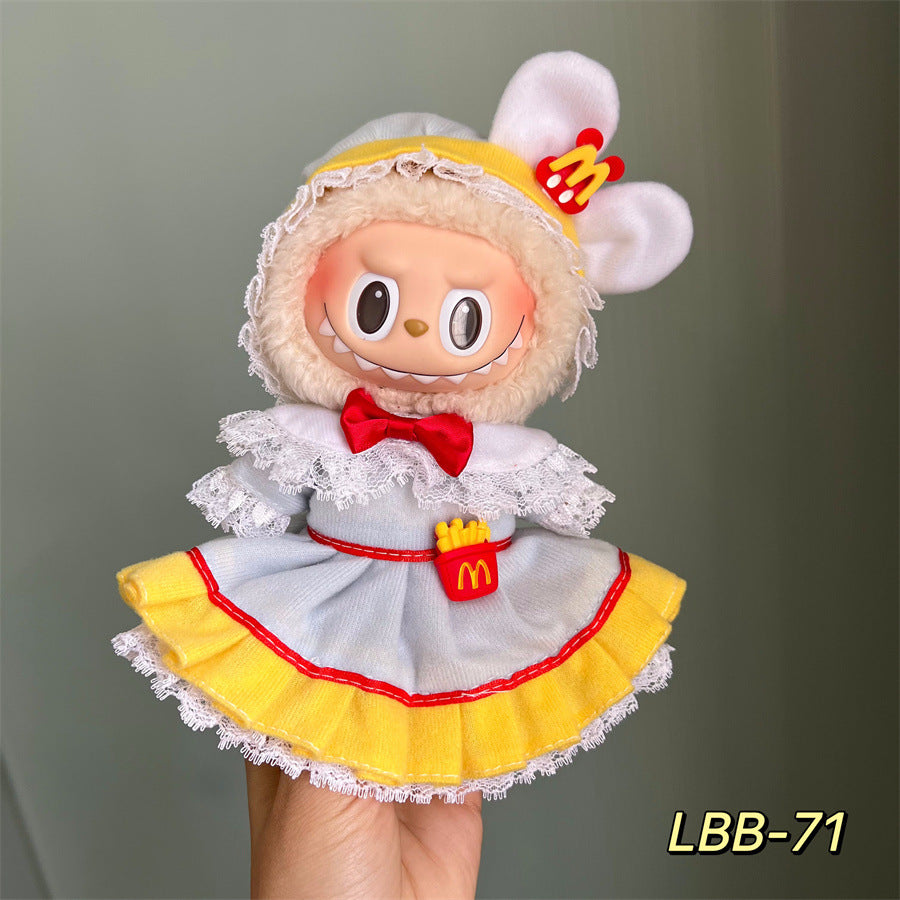 [Only clothes] 17CM LABUBU doll can wear clothes LABUBU pendant can be worn as a sports casual suit